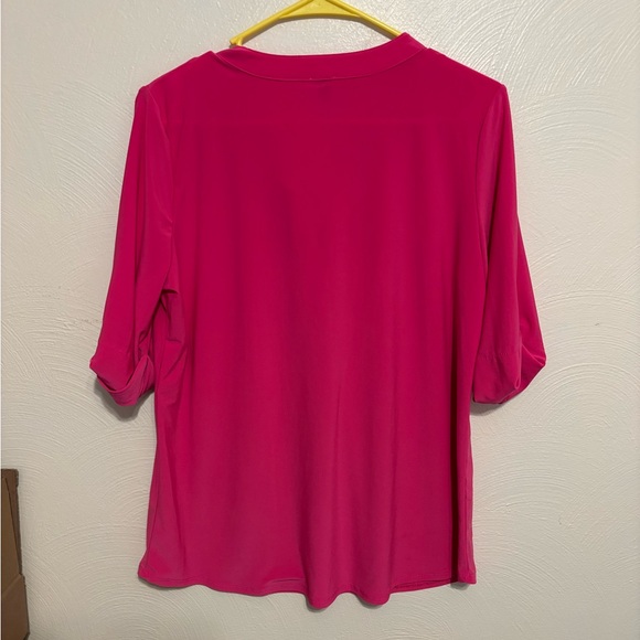 Anne Klein Vibrant Pink Blouse with Button Detail - Picture 7 of 7